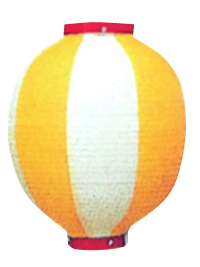 黄／白　装飾１０号丸提灯　KS-030019003