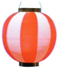 丸赤／白　ポリ八寸提灯　KS-030027006