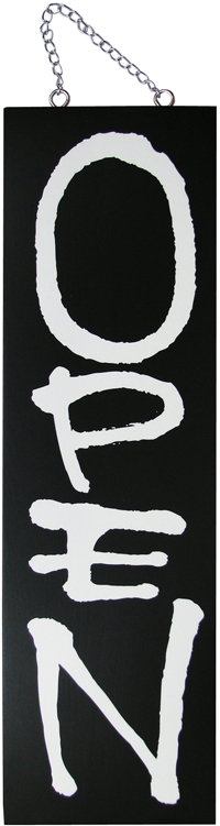 大　ＯＰＥＮ／ＣＬＯＳＥ　木製サイン（黒）　N-3964