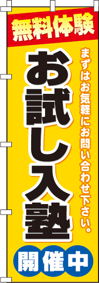 お試し入塾開催中のぼり旗-0270013IN