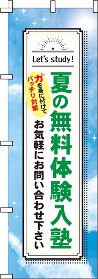 夏の無料体験入塾青空のぼり旗-0270208IN