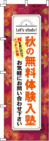 秋の無料体験入塾紅葉のぼり旗-0270209IN