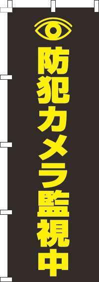 防犯カメラ監視中黒のぼり旗-0380016IN