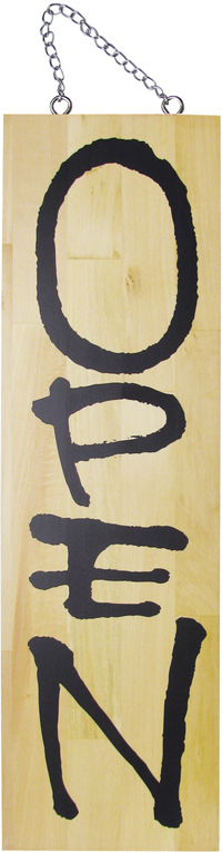 大　ＯＰＮ　ＣＬＯＳ　木製サイン　N-2572