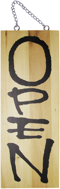中　ＯＰＥＮ／ＣＬＯＳＥ　木製サイン　N-3950