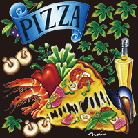 スタンダード　ピザ　ＭＮ１　デコレーションシール（チョークアート）　N-4918