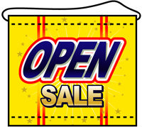 ＯＰＥＮ　ＳＡＬＥ　店内用タペストリー（小）　N-4343